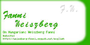 fanni weiszberg business card